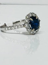 Load image into Gallery viewer, Classic 2.29ct Oval Sapphire and Diamond Ring
