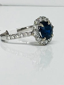 Classic 2.29ct Oval Sapphire and Diamond Ring