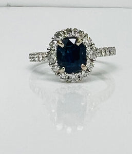 Classic 2.29ct Oval Sapphire and Diamond Ring