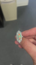 Load and play video in Gallery viewer, Vintage Deco Style Black Opal and Diamond Ring
