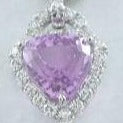Kunzite with Diamonds Platinum Pendant