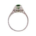 Rare Art Deco 1.13ct Demantoid Garnet & Diamond Ring