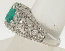 Load image into Gallery viewer, Colombian Emerald and Diamond Fancy Ring
