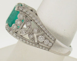Colombian Emerald and Diamond Fancy Ring