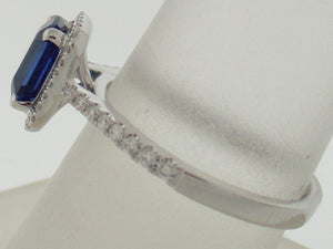 Emerald Cut Sapphire and Diamond Ring