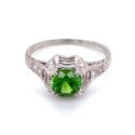 Load image into Gallery viewer, Rare Art Deco 1.13ct Demantoid Garnet &amp; Diamond Ring
