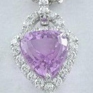 Load image into Gallery viewer, Kunzite with Diamonds Platinum Pendant
