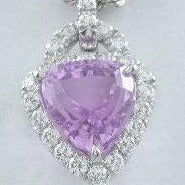 Kunzite with Diamonds Platinum Pendant