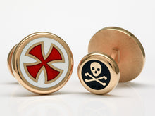 Load image into Gallery viewer, David Oscarson Jacques de Molay Gold Vermeil Sterling Silver Cufflinks
