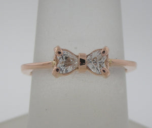 Adorable Rose Gold Diamond "Bow" Ring