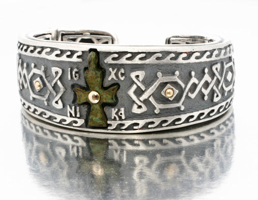 Nouveau 1910 Byzantine Cross Bangle Bracelet