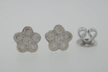 Load image into Gallery viewer, Diamond Flower Studs in 18k White Gold
