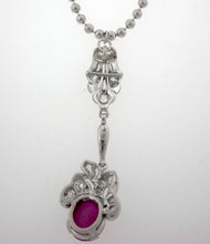 Load image into Gallery viewer, Antique Star Ruby and Diamond Pendant in Platinum
