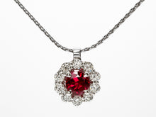 Load image into Gallery viewer, Bright Red Ruby and Diamond Pendant
