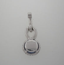 Load image into Gallery viewer, Pavé Diamond and Round Sapphire Pendant in 18k White Gold
