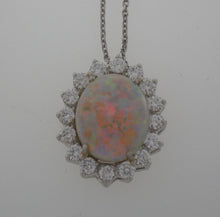 Load image into Gallery viewer, Black Opal and Diamond Pendant in Platinum
