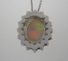 Load image into Gallery viewer, Black Opal and Diamond Pendant in Platinum
