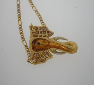 Enchanting Elephant Pendant in 18k Yellow Gold