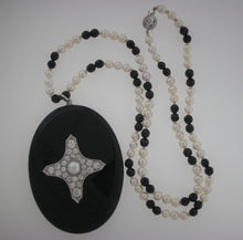 Load image into Gallery viewer, Incredible Antique Black Onyx Diamond Victorian Hair Locket

