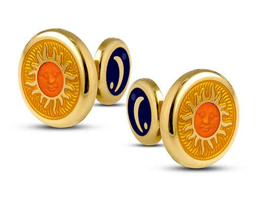 David Oscarson Celestial Cuff Links in Sterling Silver With Gold Vermeil