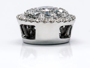 Diamond Cluster Slide Pendant in 18k White Gold