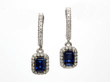 Load image into Gallery viewer, Blue Sapphire and Diamond Drop Earrings
