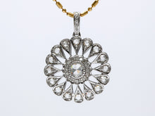 Load image into Gallery viewer, Vintage Style Rose Cut Diamond Pendant in 18k White Gold
