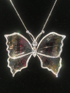 Breathtaking Tourmaline Butterly Pendant/Brooch