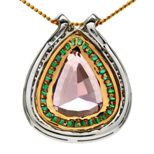 Load image into Gallery viewer, Spring Feverish Kunzite, Emerald, and Diamond Pendant
