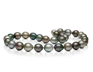 Breathtaking Multi-Colored Baroque Tahitian South Sea Black Pearl Necklace