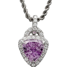 Load image into Gallery viewer, Kunzite with Diamonds Platinum Pendant
