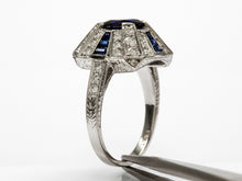 Load image into Gallery viewer, Vintage Style Sapphire and Diamond Ring
