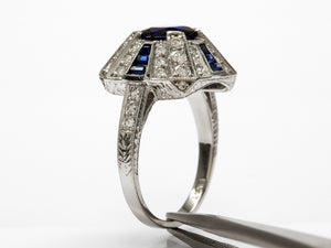 Vintage Style Sapphire and Diamond Ring