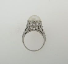 Load image into Gallery viewer, Vintage Style South Sea Pearl, Diamond, and Sapphire Ring

