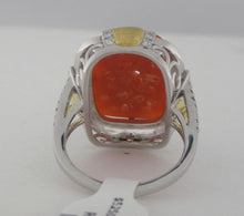 Load image into Gallery viewer, Vintage Style Coral, Diamond, and Enamel Platinum Ring
