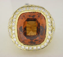 Load image into Gallery viewer, Rare Antique Orange Garnet and Diamond Ring

