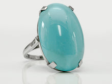 Load image into Gallery viewer, Classic Platinum Turquoise and Diamond Ring
