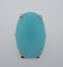 Load image into Gallery viewer, Classic Platinum Turquoise and Diamond Ring
