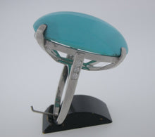 Load image into Gallery viewer, Classic Platinum Turquoise and Diamond Ring
