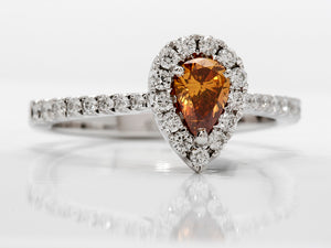 Rare Natural Fancy Orange Diamond Ring