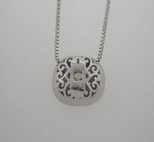 Load image into Gallery viewer, Vintage Style 18k White Gold Diamond and Sapphire Pendant
