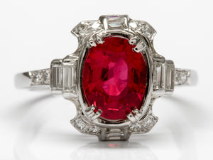 Brilliant Antique Ruby and Diamond Ring