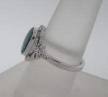 Load image into Gallery viewer, Dainty Black Opal and Diamond Ring

