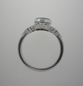 Dainty Black Opal and Diamond Ring