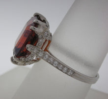 Load image into Gallery viewer, Exquisite Antique Platinum Orange Garnet and Diamond Ring
