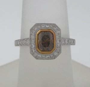 Bourbon Color Flanders Cut Natural Diamond Ring
