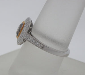 Bourbon Color Flanders Cut Natural Diamond Ring