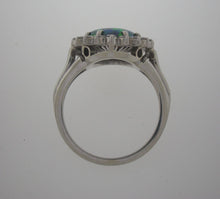 Load image into Gallery viewer, Magnificent Black Crystal Opal and Diamond Ring
