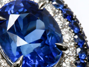 Amazing Sapphire, Diamond, and Sapphire Ring