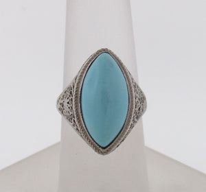 Antique Armenian Handmade Turquoise Ring
